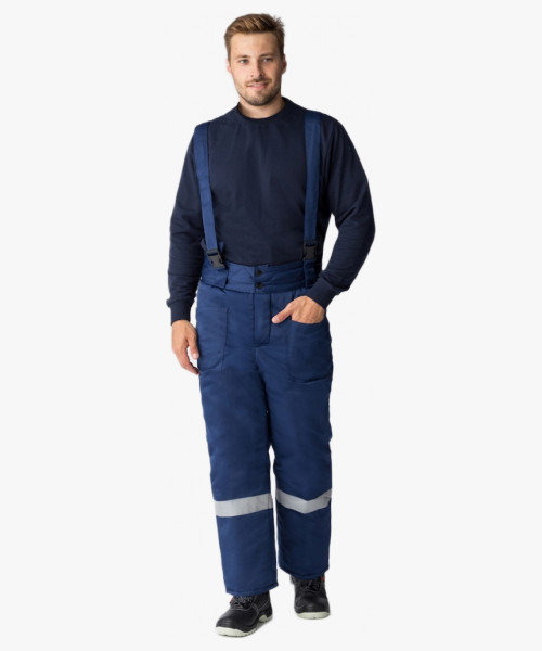 Костюм зимний Труженик-Ультра (тк.Смесовая,210) брюки, т.синий/васильковый