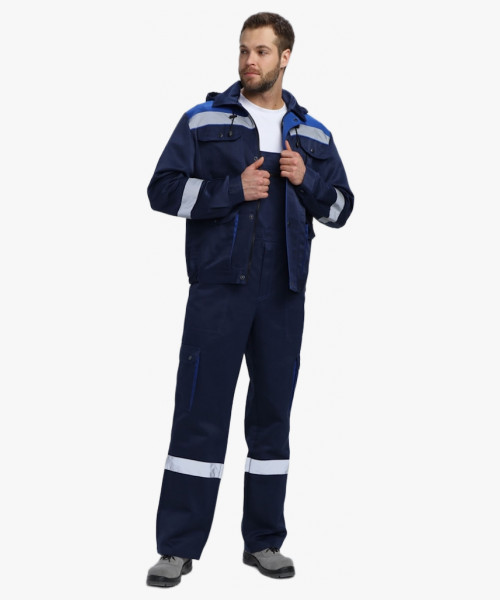 Костюм Нейч-2 СОП с капюшоном (тк.Смесовая,210) п/к, т.синий/васильковый