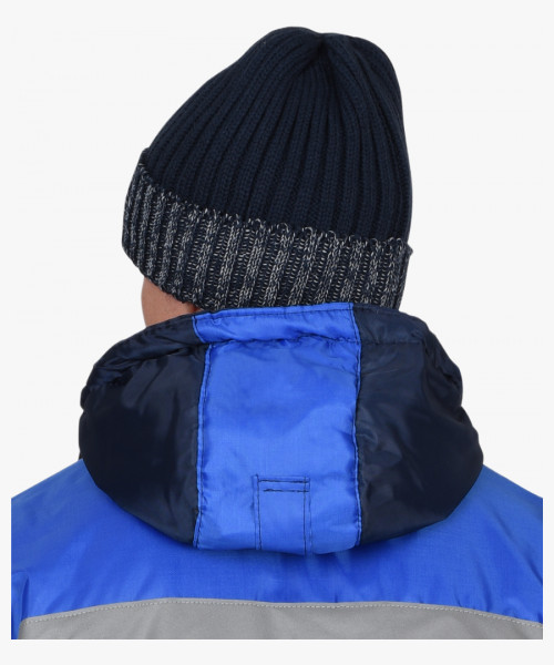 Шапка темно-синяя с СВ-элементами СИРИУС Юка, с утеплителем Тинсулейт (х12х60)