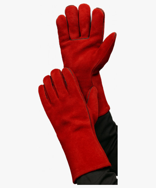 Краги спилковые красные с подкладкой