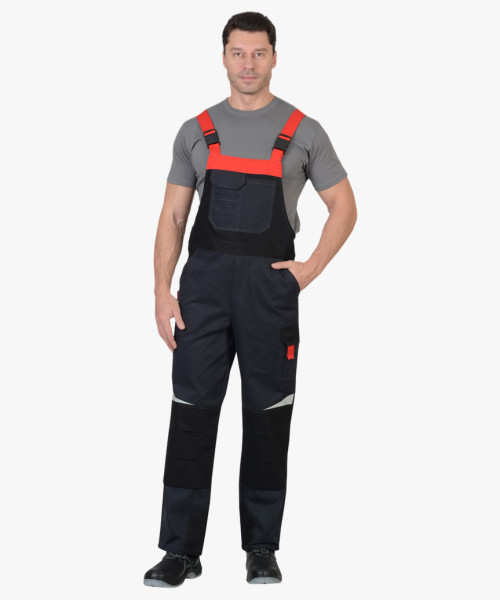 Костюм СИРИУС-ФАВОРИТ-МЕГА куртка, п/к, серый с черным и красным, СОП, 100% х/б, пл. 320 г/кв.м