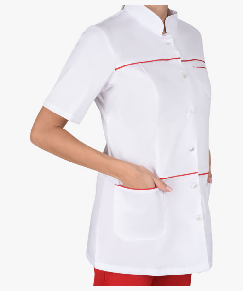 Костюм СИРИУС-ЛАУРА женский белый с красным