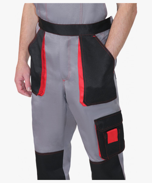 Полукомбинезон СИРИУС-CROWN серый с черным и красным