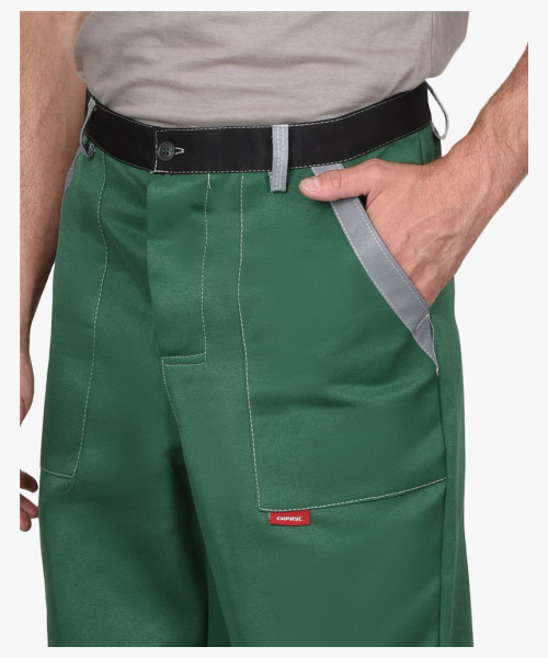 Костюм СИРИУС-АСПЕКТ куртка длин., брюки зеленый со светло-серым и черной отделкой