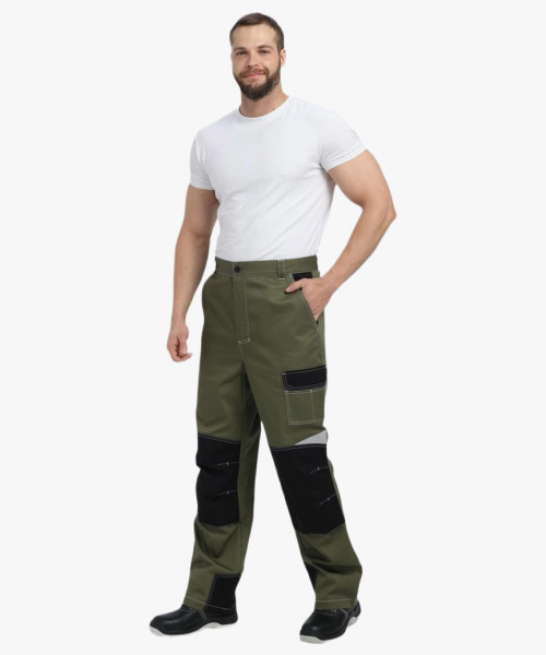 Костюм Вектрон-1 (тк.Смесовая МВО,240) брюки, хаки/черный/бежевый