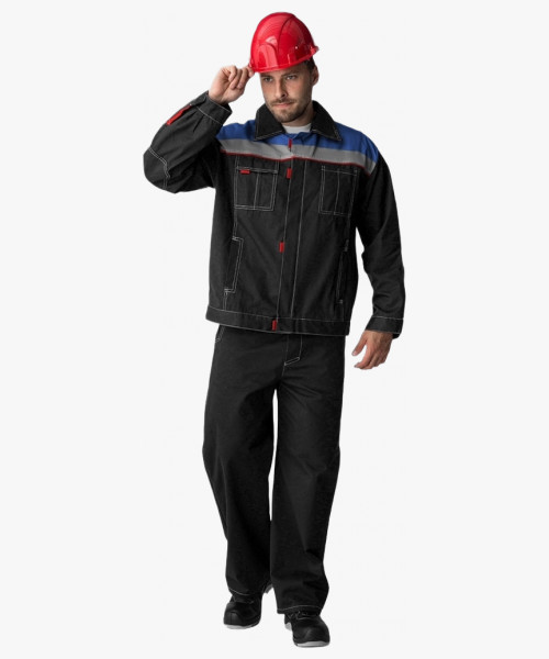 Костюм Флагман-Фаворит-1 СОП (тк.Саржа,250) брюки, т.синий/васильковый