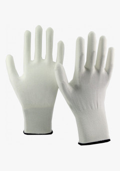 Перчатки нейлоновые с ПУ покрытием ладони, белые