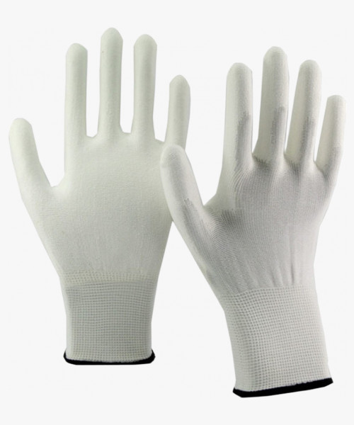 Перчатки нейлоновые с ПУ покрытием ладони, белые