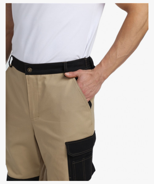 Брюки Милан CH (тк.Смесовая,260), бежевый/черный