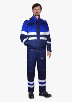 Костюм СИРИУС-НАВИГАТОР-2 куртка, брюки, синий с васильковым и СОП