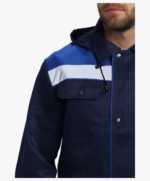 Костюм Нейч-2 СОП с капюшоном К. (тк.Смесовая,210) п/к, т.синий/васильковый