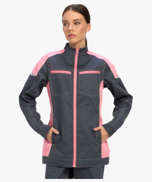 Куртка женская ProfLineSpecialist (тк.Смесовая,240), серый/розовый