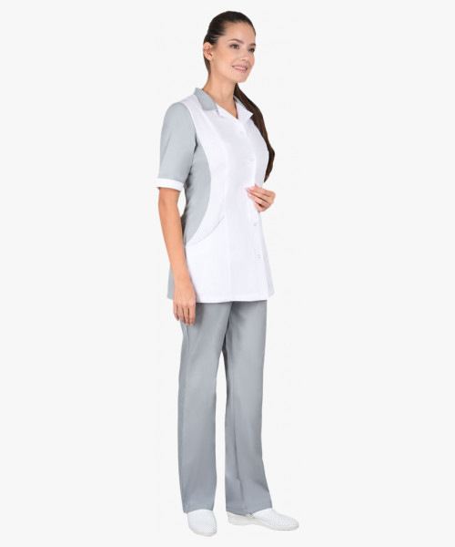 Костюм СИРИУС-ИОНА женский белый с серым