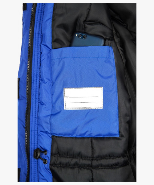 Куртка зимняя женская Сакрин (Дюспо), васильковый/темно-серый