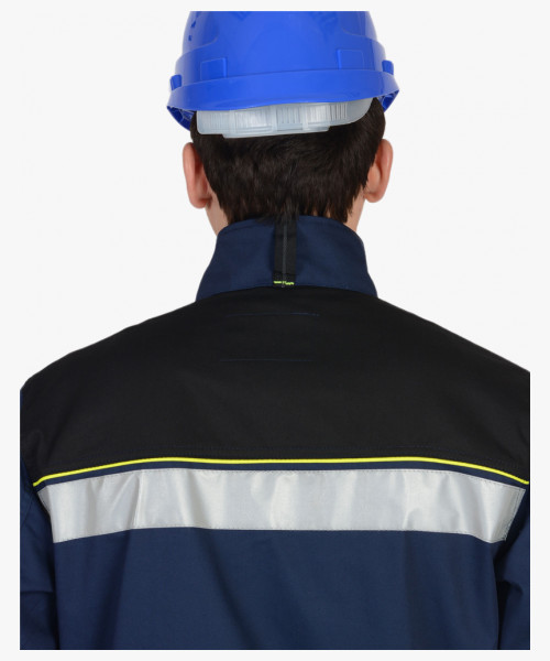 Куртка СИРИУС-БОСТОН т.синяя с васильковой и черной отделкой