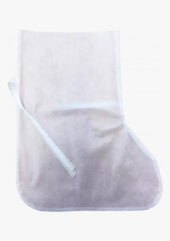 Бахилы высокие из спанбонда на завязках 40 гр/м2 белый/голубой (25 пар)