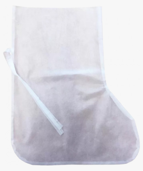 Бахилы высокие из спанбонда на завязках 40 гр/м2 белый/голубой (25 пар)