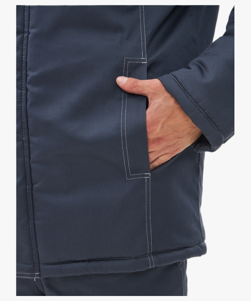 Костюм зимний Флофт-2 Премиум IMP (тк.Смесовая,240) п/к, т.серый/св.серый/красный