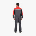 Костюм СИРИУС-ФАВОРИТ-МЕГА мужской летний, куртка и брюки, серый с красным и черным, СОП