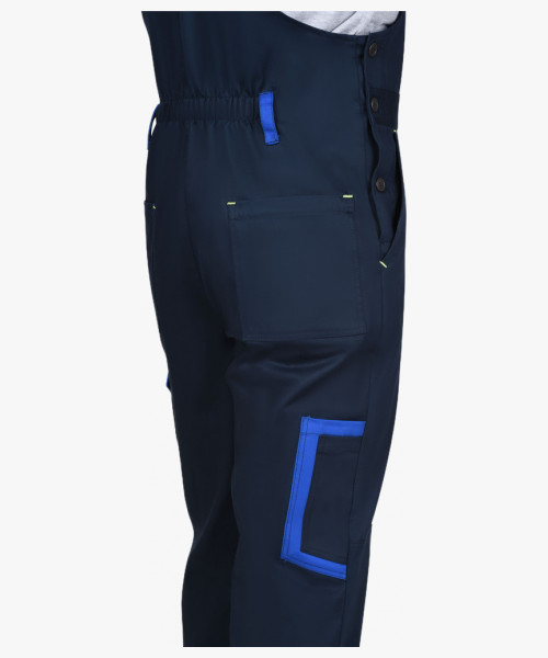 Костюм СИРИУС-ПРАКТИК-ЛЮКС-РОСС куртка, п/к т.синий с васильк. 80% х/б,  пл. 260 г/кв.м