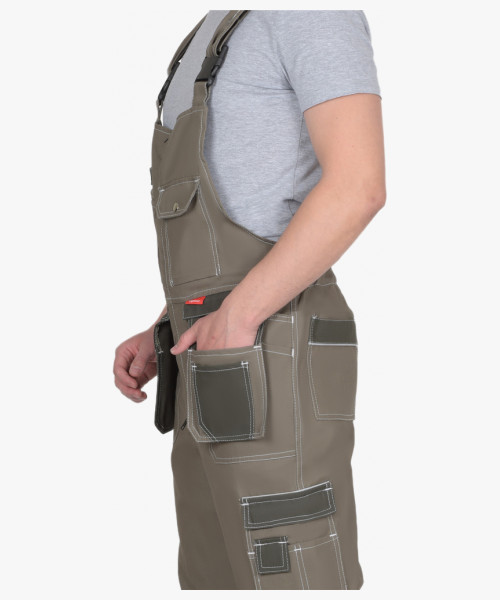 Костюм СИРИУС-ТОКИО куртка, полукомбинезон т. песочный с хаки 100% х/б пл. 265 г/кв.м