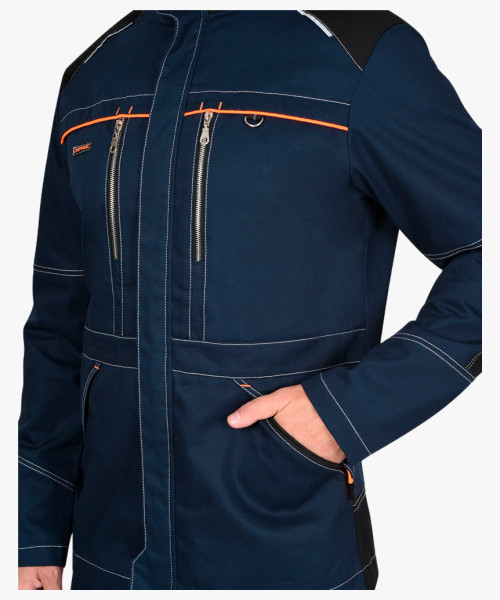 Костюм СИРИУС-ШАТЛ-РОСС куртка, брюки, синий с черным, 80% х/б, пл. 260 г/кв.м