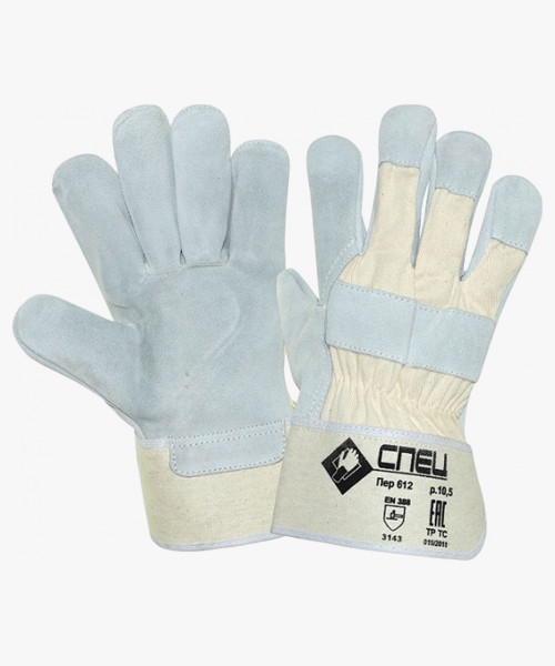 Перчатки спилковые комбинированные СПЕЦ, ПЕР612