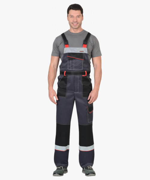 Костюм СИРИУС-ПОЛИНОМ куртка, п/к, темно-серый со светло-серым, черным, красным и СОП