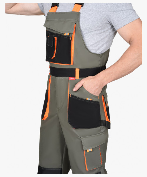 Костюм СИРИУС-МАНХЕТТЕН куртка кор., п/к  оливковый с оранжевым и чер. тк. мех. стрейч пл 260 г/кв