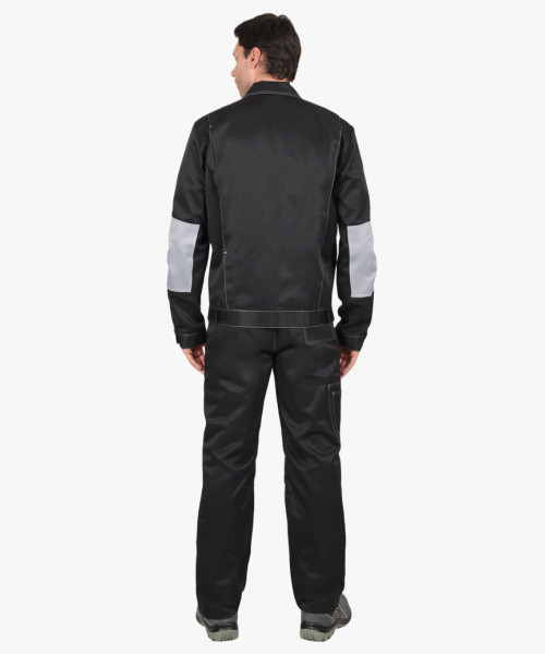 Костюм СИРИУС-ФАВОРИТ куртка, п/к черный со св.серым