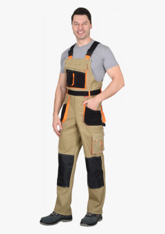 Полукомбинезон СИРИУС-МАНХЕТТЕН песочный с оранж. и черным тк. мех. стрейч пл. 250г/кв.м