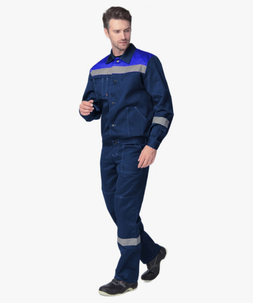 Костюм Лигор-1 СОП (тк.Смесовая,210) брюки, т.синий/васильковый