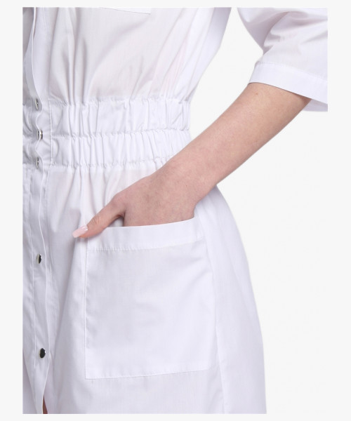 Халат женский Симпл-004 (тк.Смесовая,120) MedLine, белый