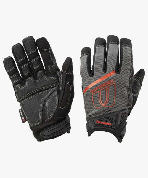 Перчатки рабочие Brodeks G-62, цвет серый, чёрный, красный