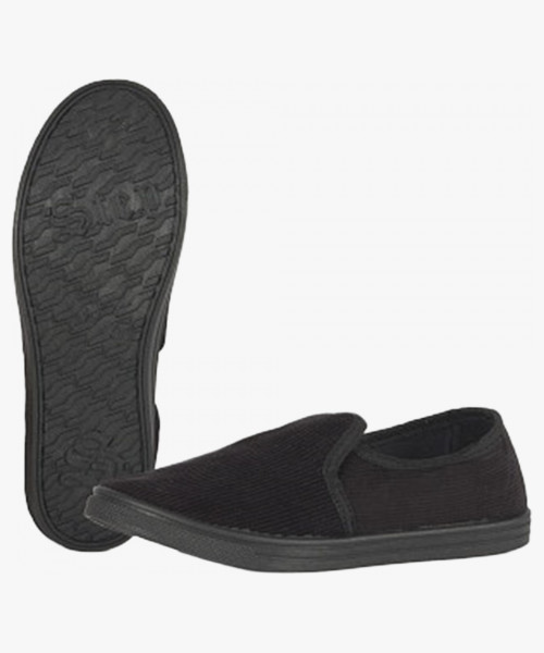 Тапочки вельветовые ПВХ, черные