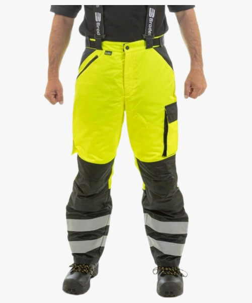 Брюки сигнальные зимние Brodeks KW308, цвет жёлтый, чёрный