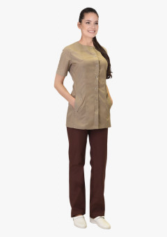 Костюм СИРИУС-МЕДЕЯ женский бежевый с шоколадным