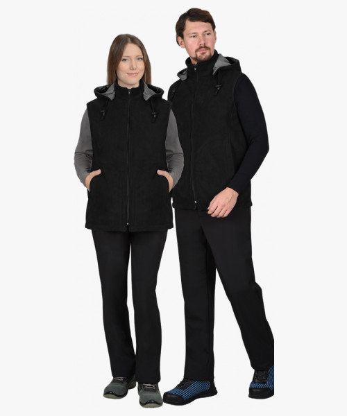 Жилет СИРИУС-ТЕХНО чёрный (флис дублированный)