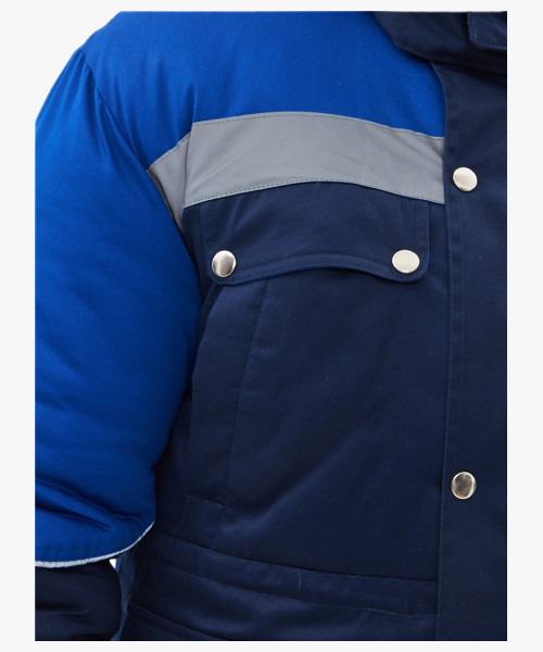 Костюм зимний Сибер-Премиум СОП IMP (тк.Смесовая,240) п/к, т.синий/васильковый