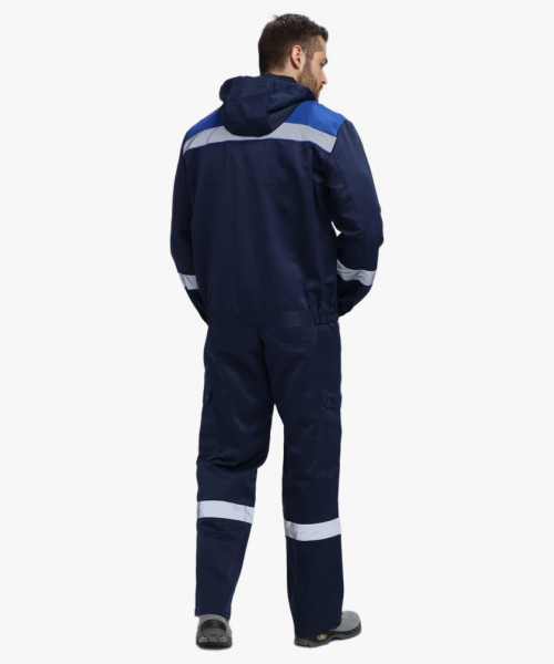 Костюм Нейч-2 СОП с капюшоном К. (тк.Смесовая,210) п/к, т.синий/васильковый