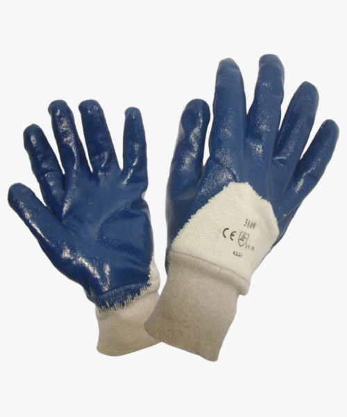 Перчатки нитриловые частичный облив манжет резинка