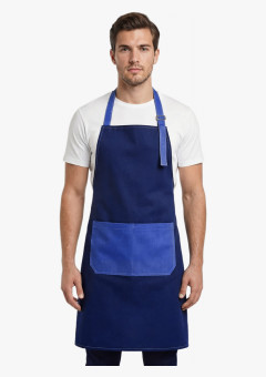 Фартук с грудкой Модеринт (тк.Смесовая,210), т.синий/васильковый