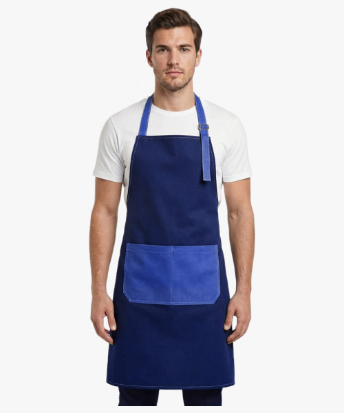 Фартук с грудкой Модеринт (тк.Смесовая,210), т.синий/васильковый