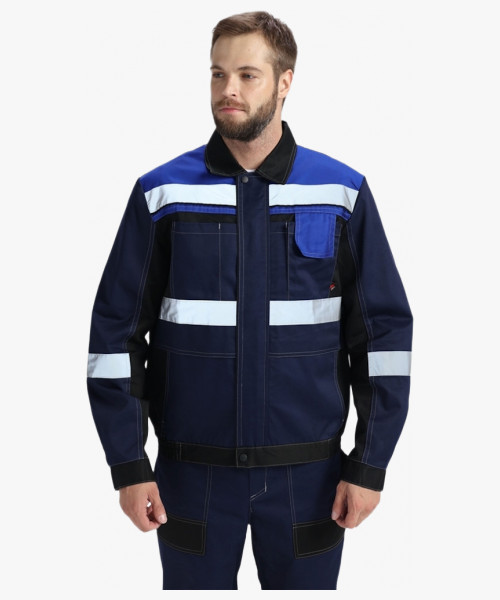 Костюм Виват-1 Премиум IMP (тк.Смесовая,240) брюки, т.синий/черный/васильковый