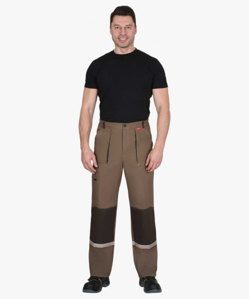 Костюм СИРИУС-РОДОС куртка, брюки, светло-коричневый с темно-коричневым