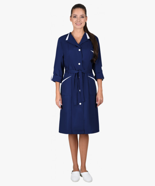 Халат СИРИУС-КОМФОРТ т.синий с белым