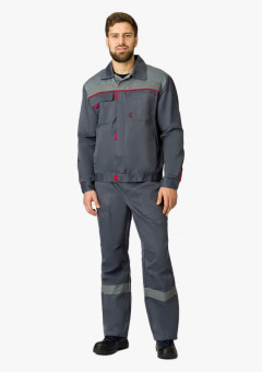 Костюм Флофт-1 СОП (тк.Смесовая,210) брюки, т.серый/серый