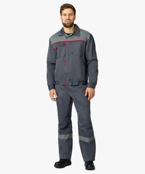 Костюм Флофт-1 СОП (тк.Смесовая,210) брюки, т.серый/серый