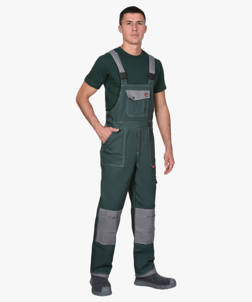 Полукомбинезон СИРИУС-ВЕСТ-ВОРК зеленый со ср.серым