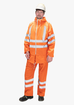 Костюм влагозащитный сигнальный с СОП SIRIUS Профи (225 гр/м2) оранжевый (ЧЗ)